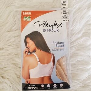Playtex 18 Hour Posture Boost Bra Plus - Nude Color Shade - Wirefree/Front Close